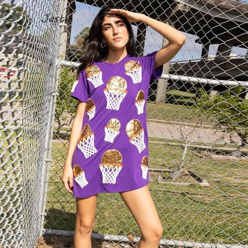 hoops sequin t-shirt dress