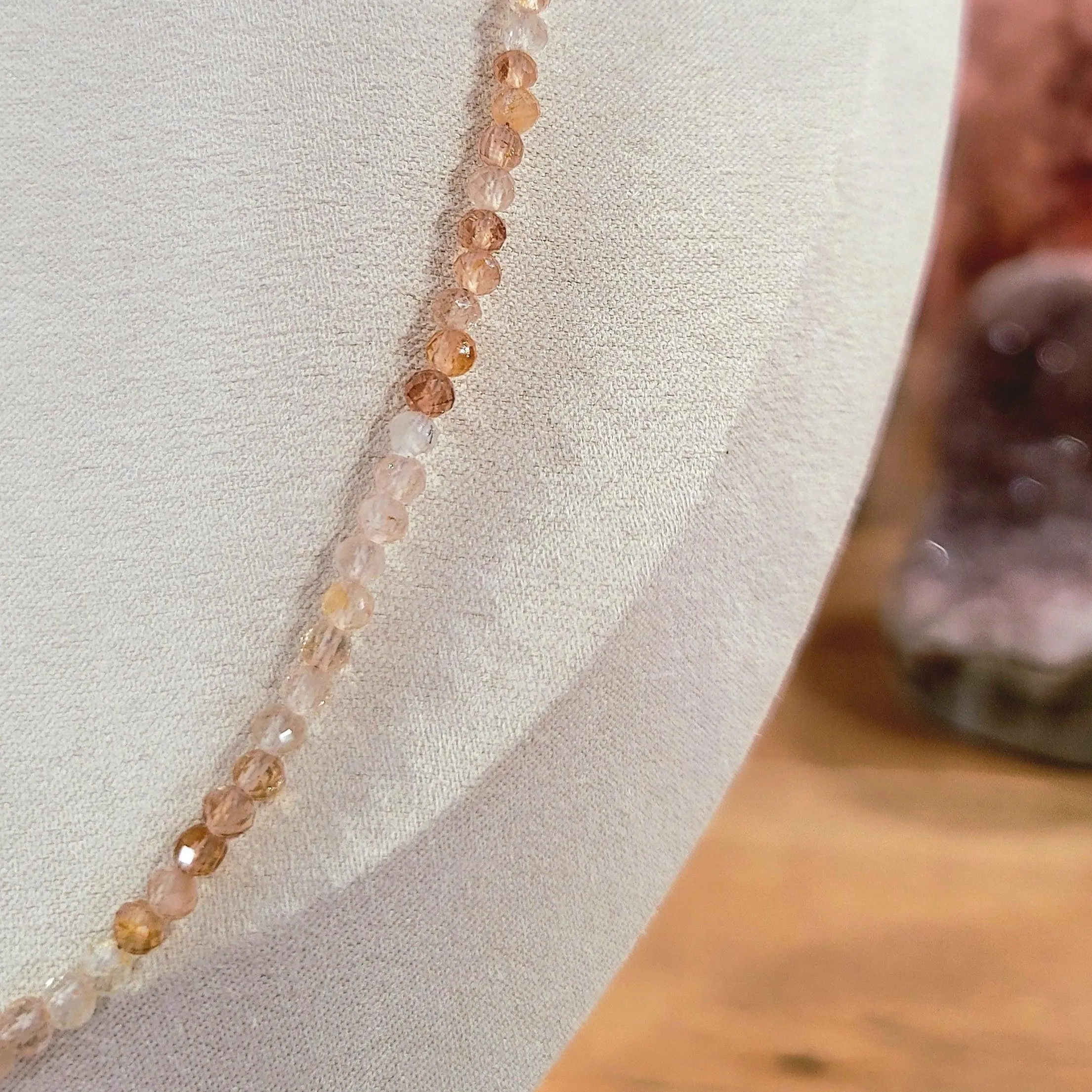 Imperial Topaz Micro Faceted Necklace for Creativity, Energy and Motivation