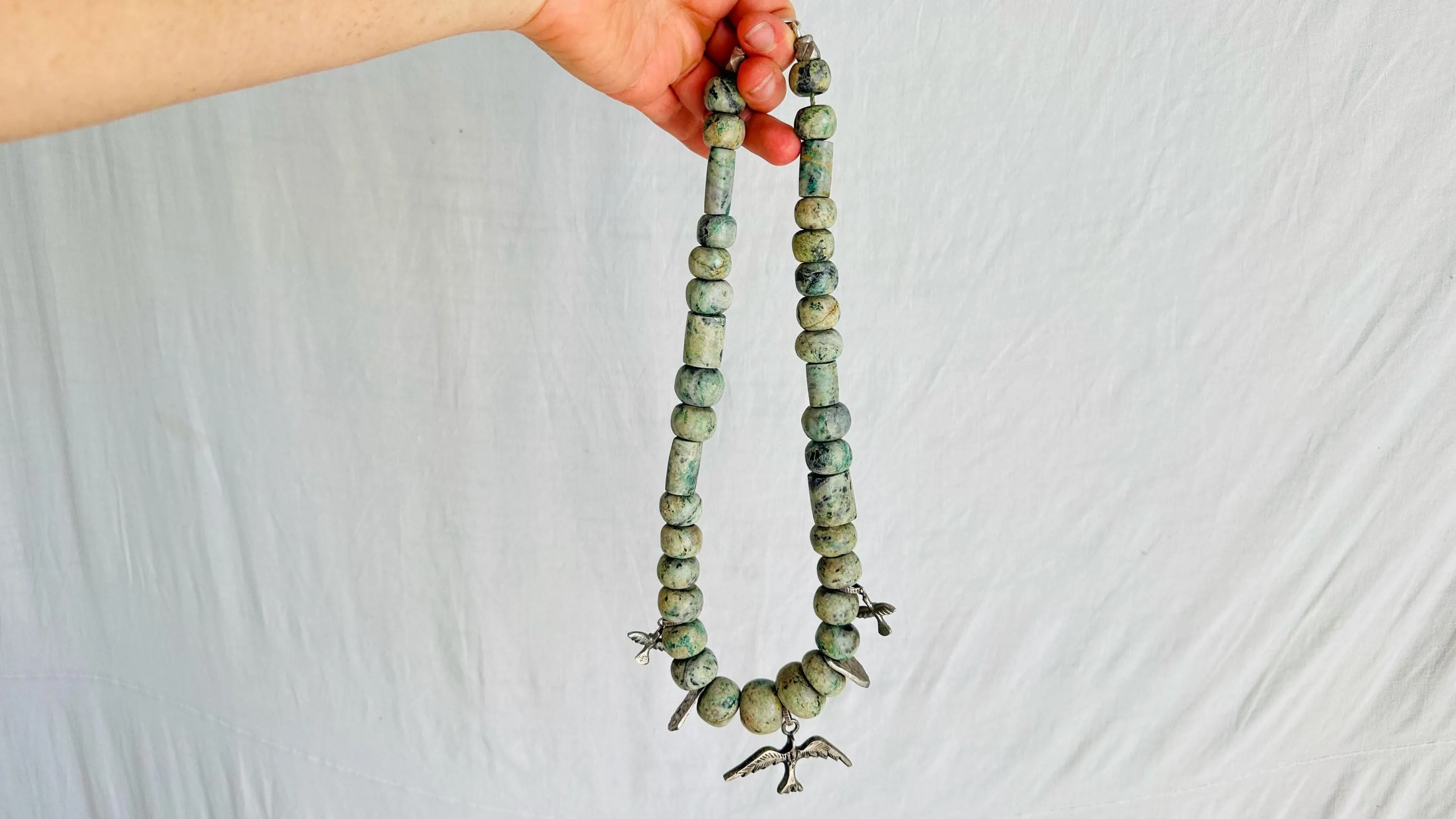 Jade Chachal Beaded Necklace. Guatemalan Jade.