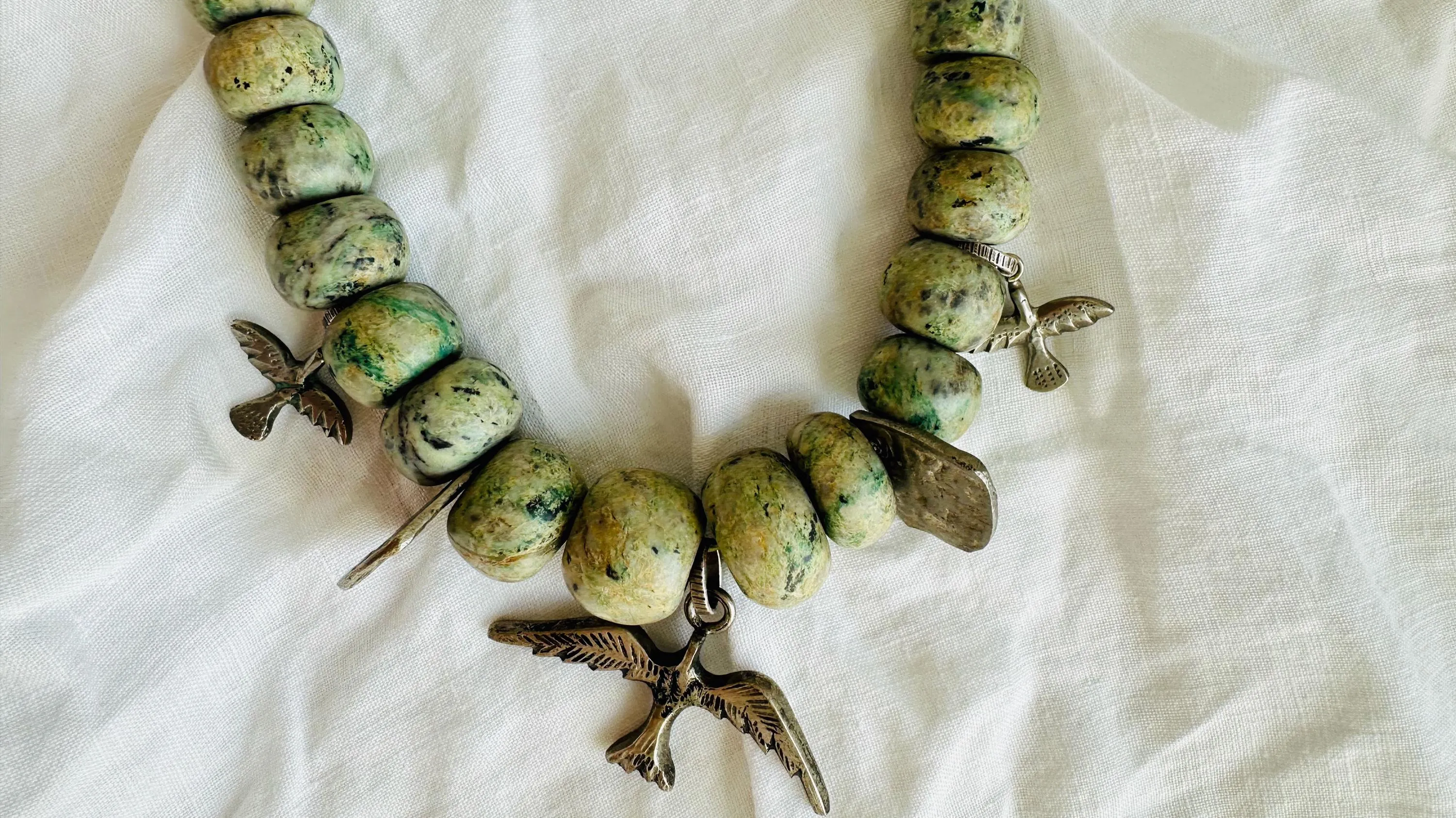 Jade Chachal Beaded Necklace. Guatemalan Jade.