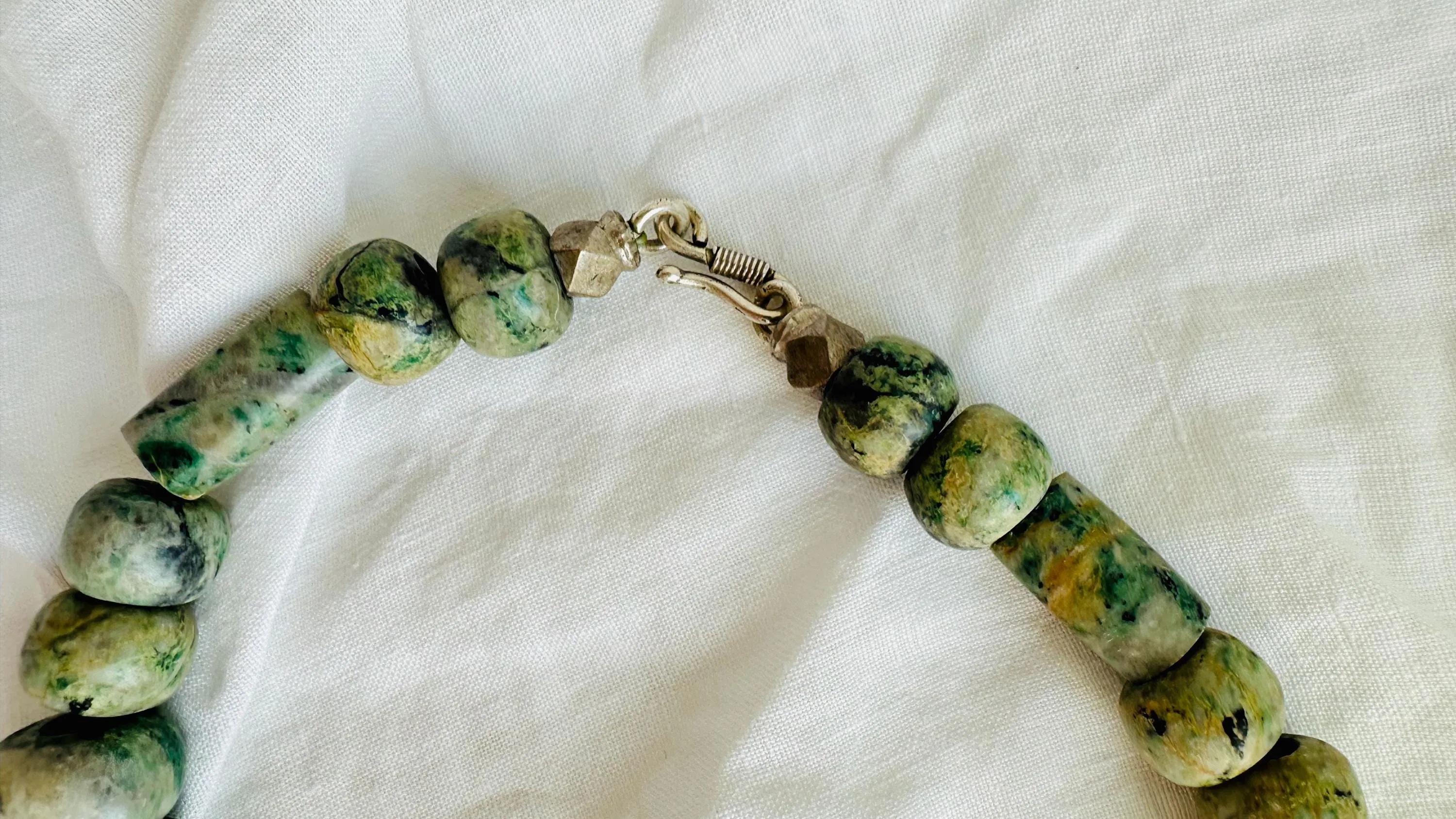 Jade Chachal Beaded Necklace. Guatemalan Jade.