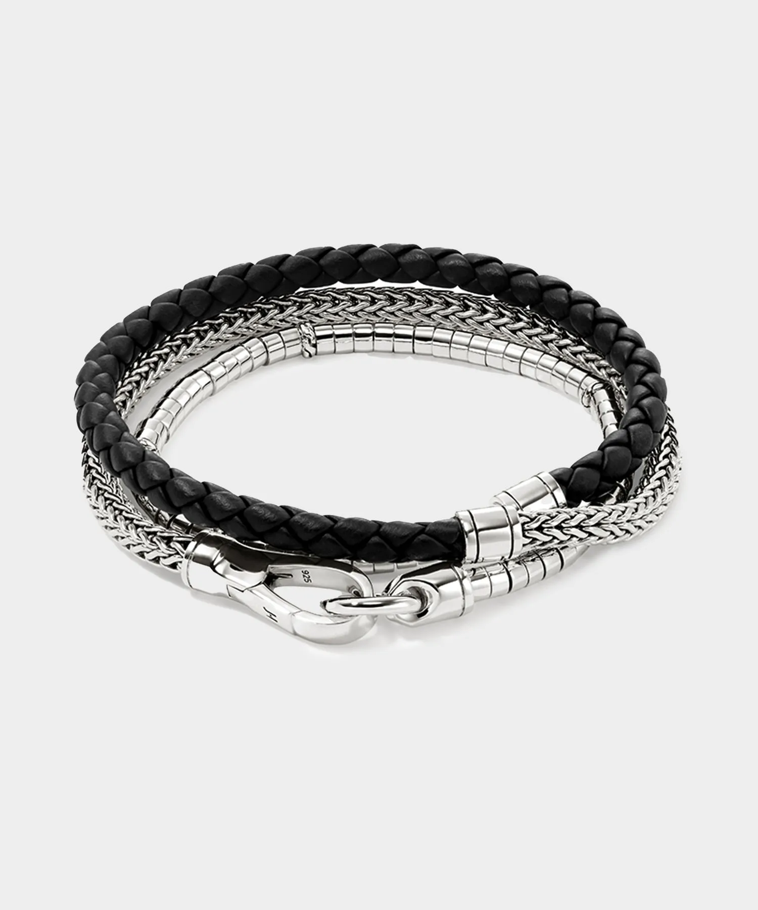 John Hardy Heishi Silver Triple Wrap Bracelet