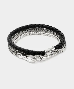 John Hardy Heishi Silver Triple Wrap Bracelet