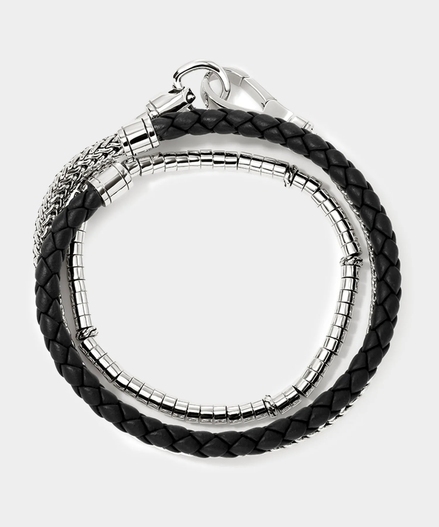 John Hardy Heishi Silver Triple Wrap Bracelet