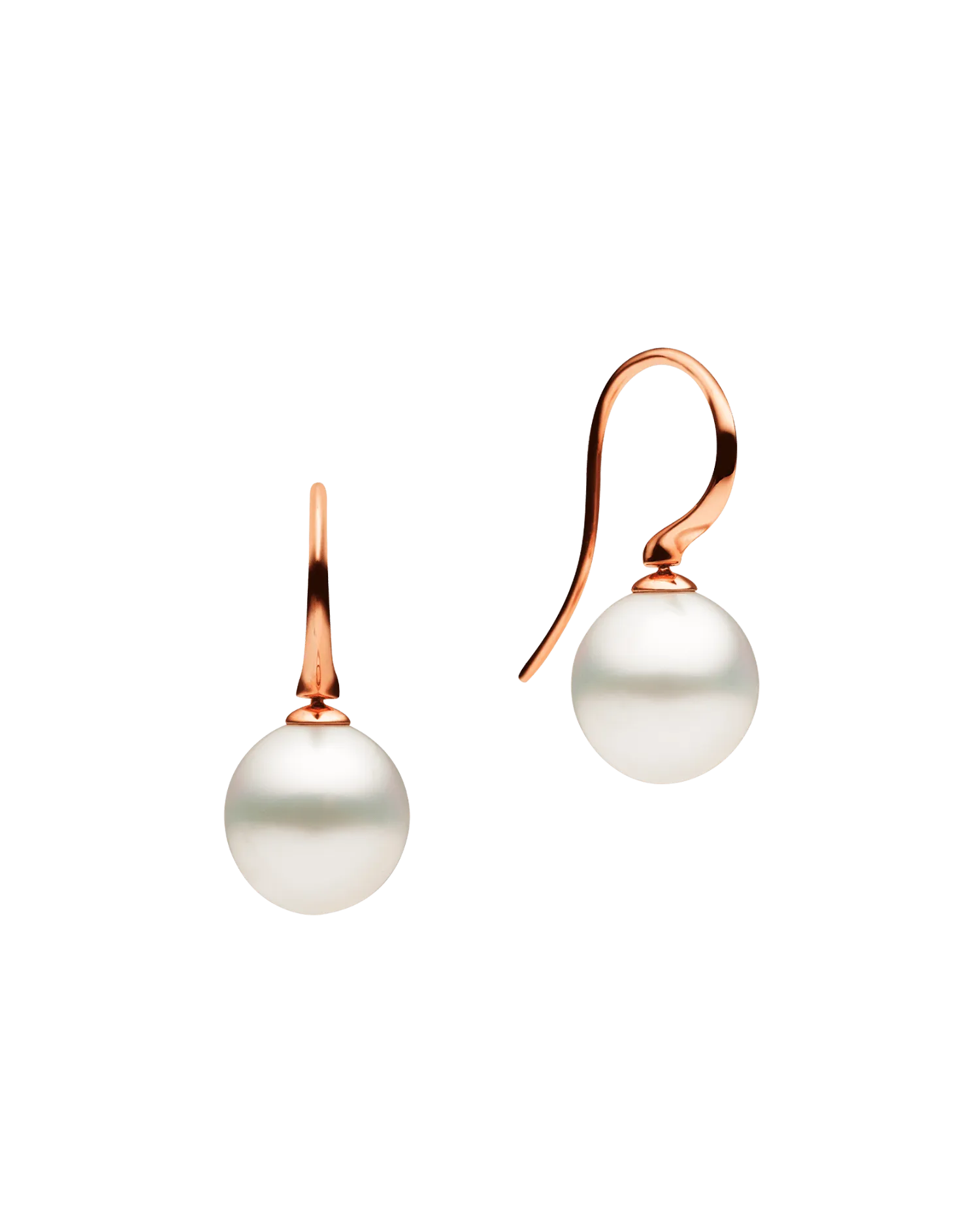 Keel Edge Pearl Earrings | 11mm Oval Pearls and Rose Gold
