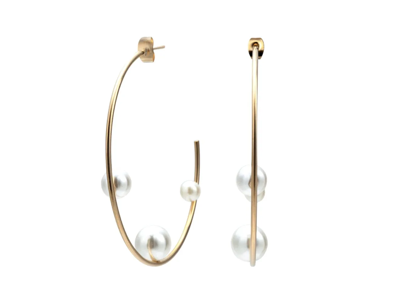 Kristy Pearl Hoop Earrings