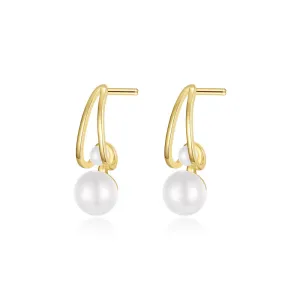 Lafonn Cultured Freshwater Pearl Hoop Earrings