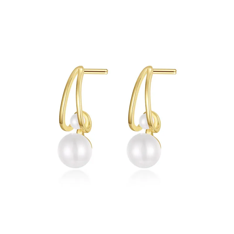 Lafonn Cultured Freshwater Pearl Hoop Earrings
