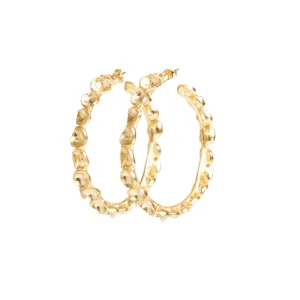 LARGE GOLD POD HOOPS