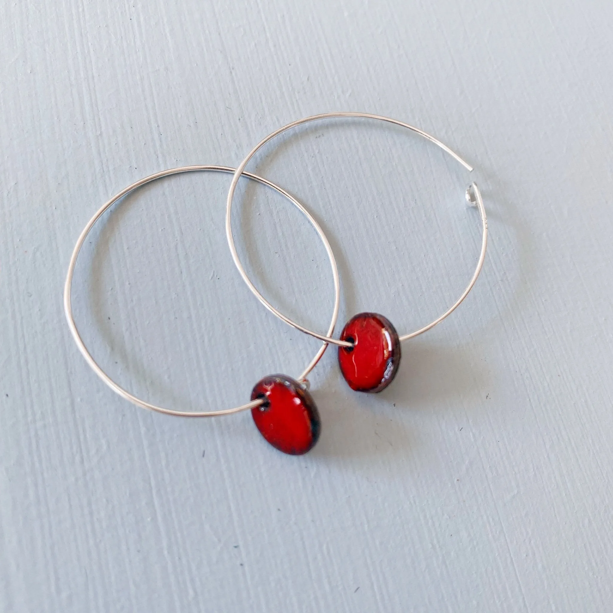 Large Sterling Silver Hoop Earrings
