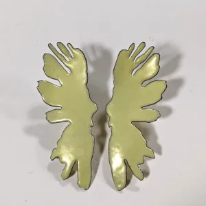 Large Yellow Rorschach Earrings