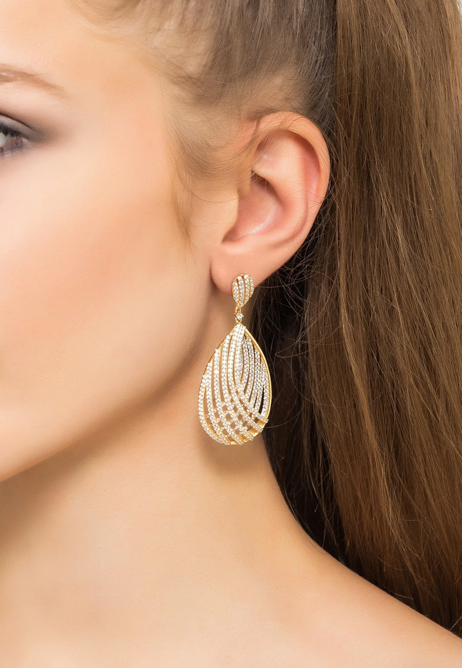 Latelita London Vortex Teardrop Earring Gold