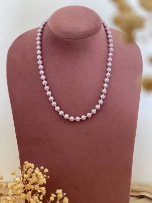 Lavender Round Freshwater Pearl Necklace