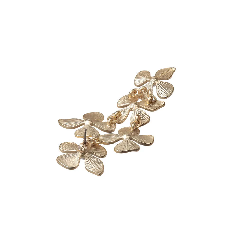 Linked Flower Front Back Earrings