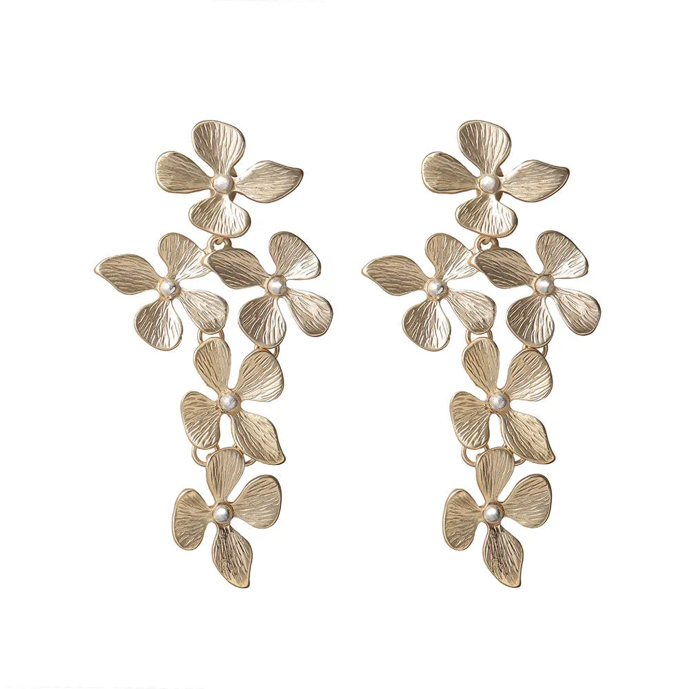 Linked Flower Front Back Earrings