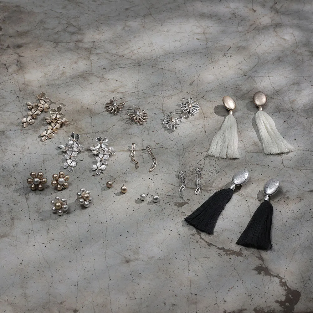 Linked Flower Front Back Earrings