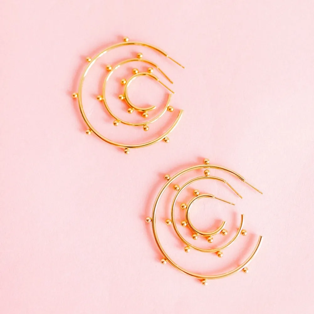 Linny Co | Lauren Gold Tone Large Hoop Earrings