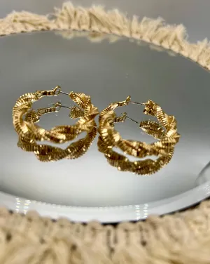 Lorraine Gold Twirl Design Hoops