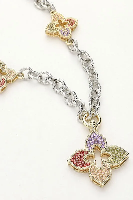 Lucky Day Multicolor Clover Pendant