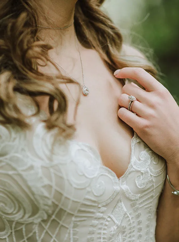 Margaux CZ Back Pendant Necklace
