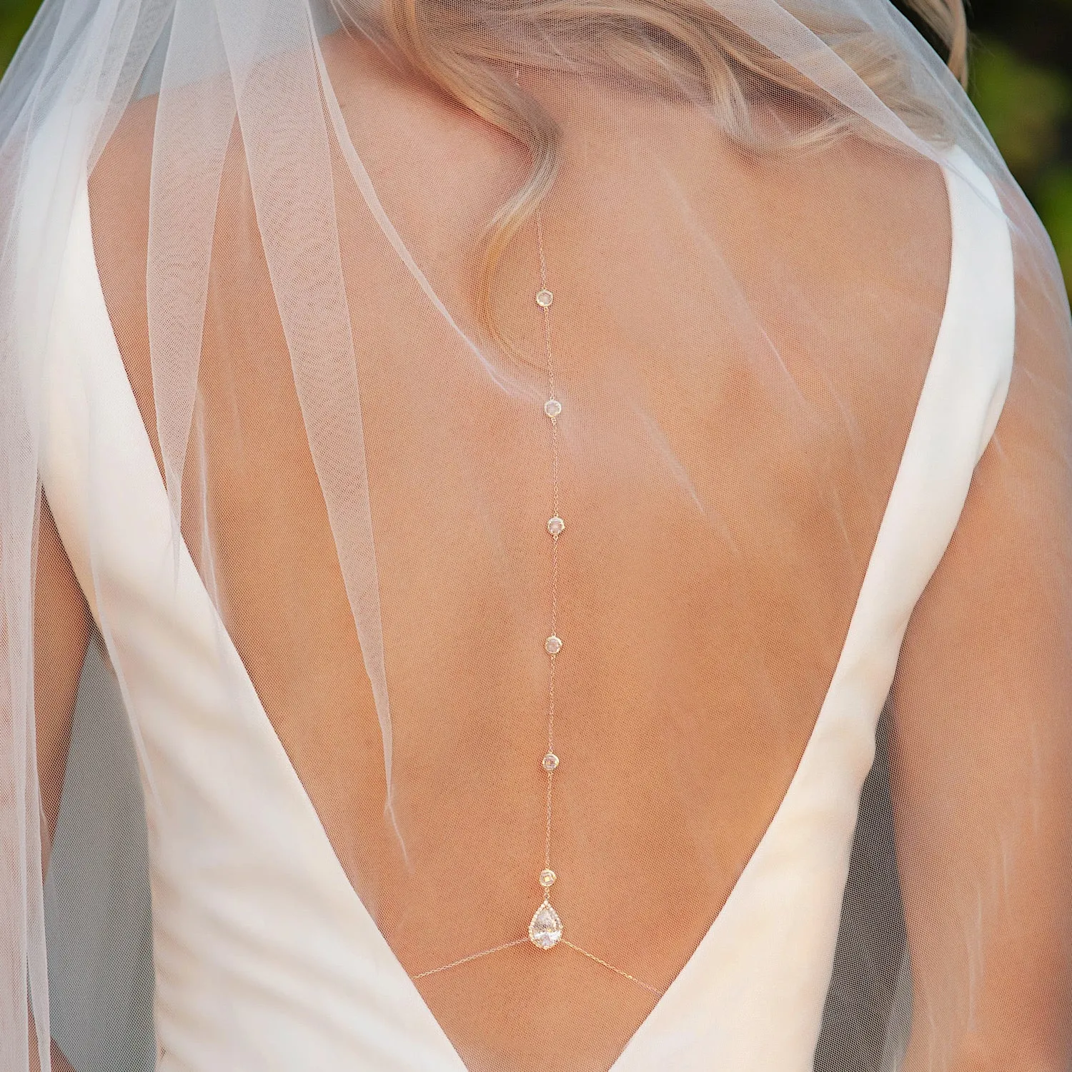 Margaux CZ Back Pendant Necklace