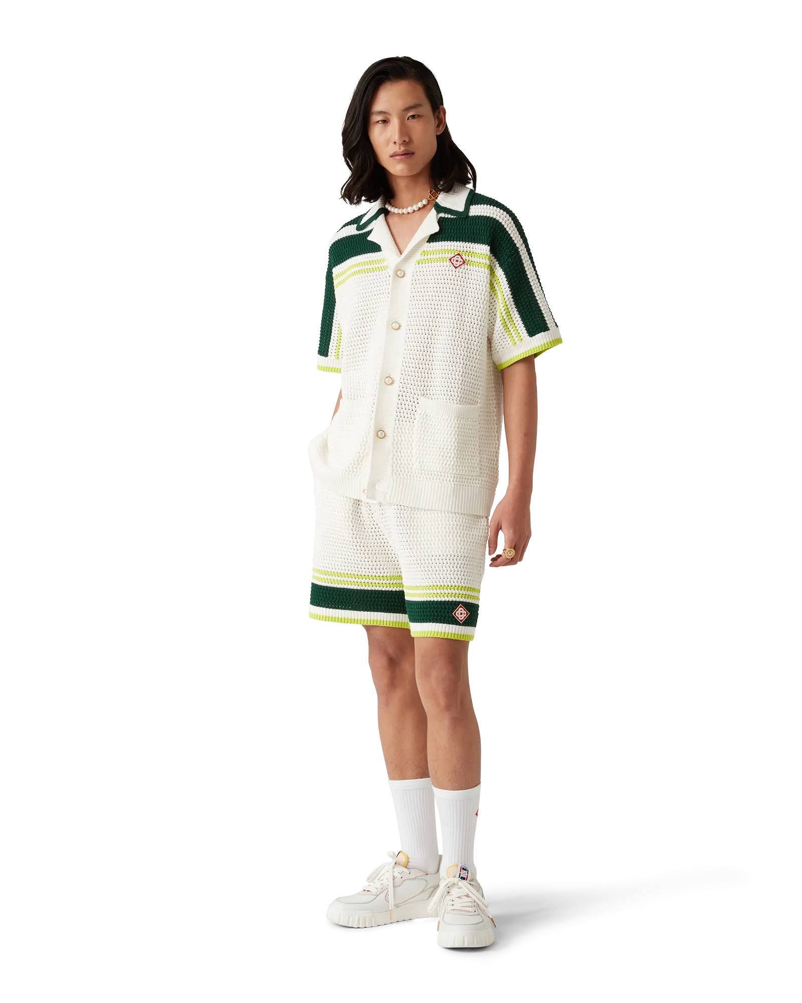 Men's Court White & Multicolour Sneakers