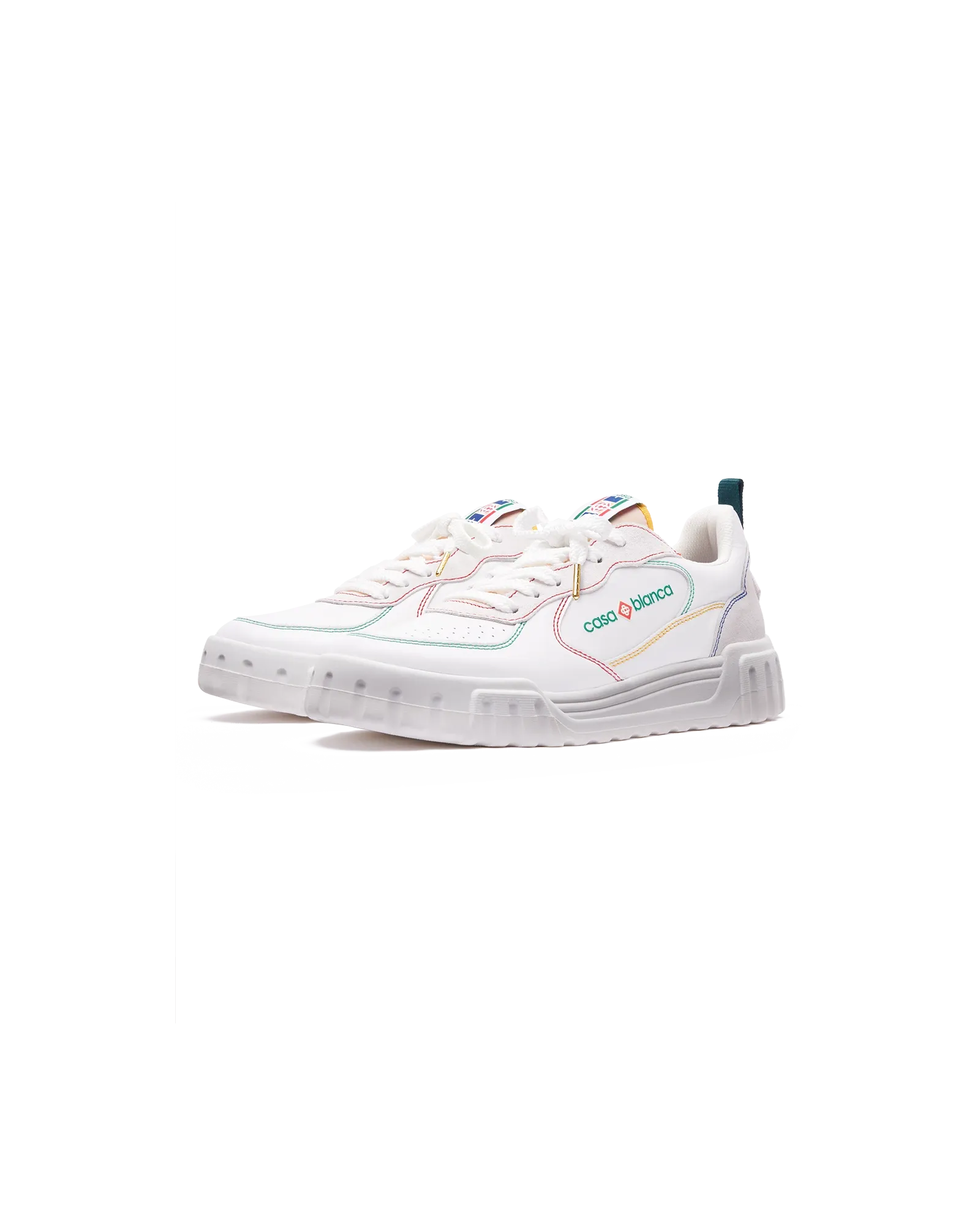 Men's Court White & Multicolour Sneakers
