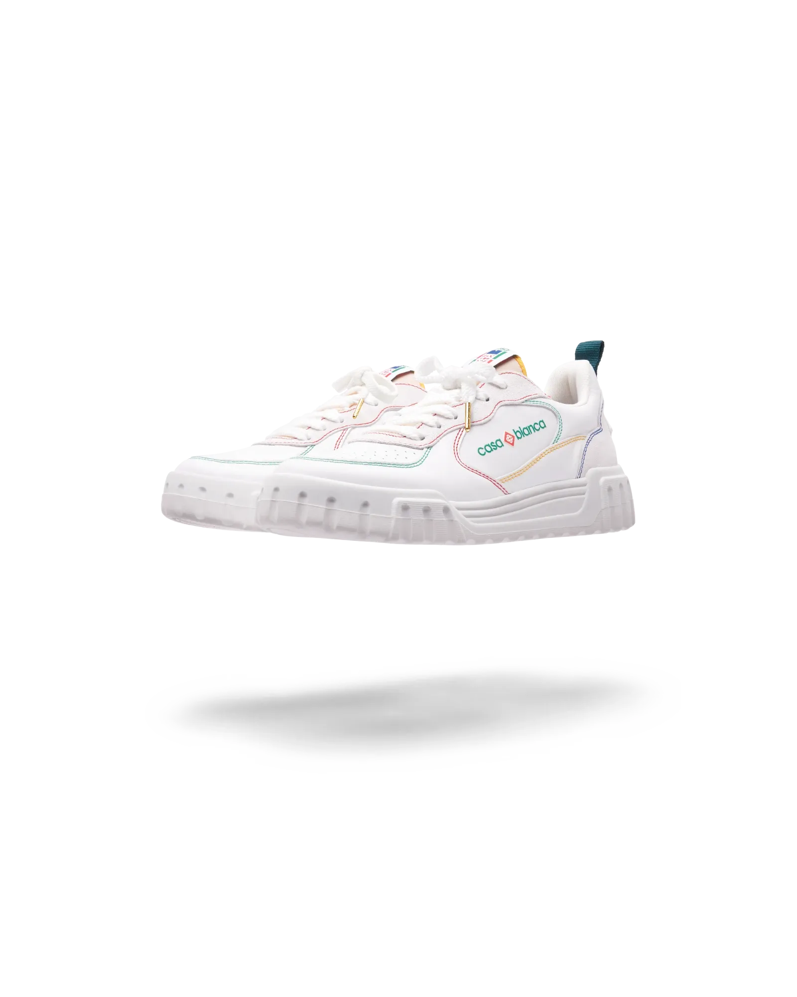 Men's Court White & Multicolour Sneakers