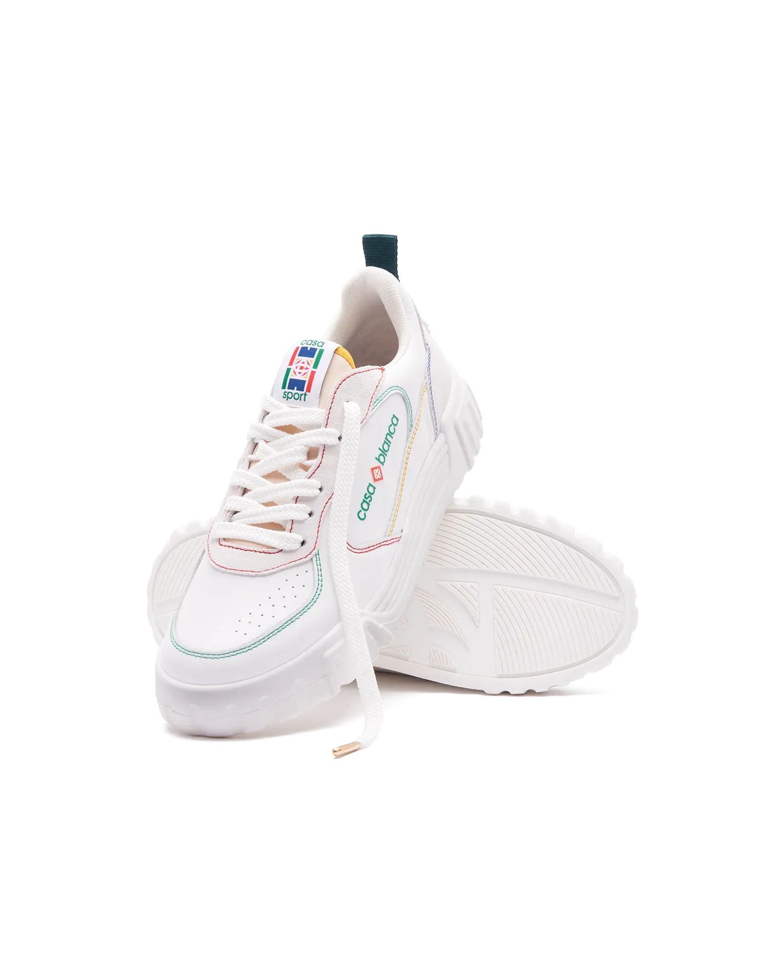 Men's Court White & Multicolour Sneakers