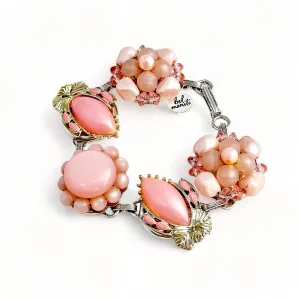 Mod Pink Vintage Cluster Bracelet