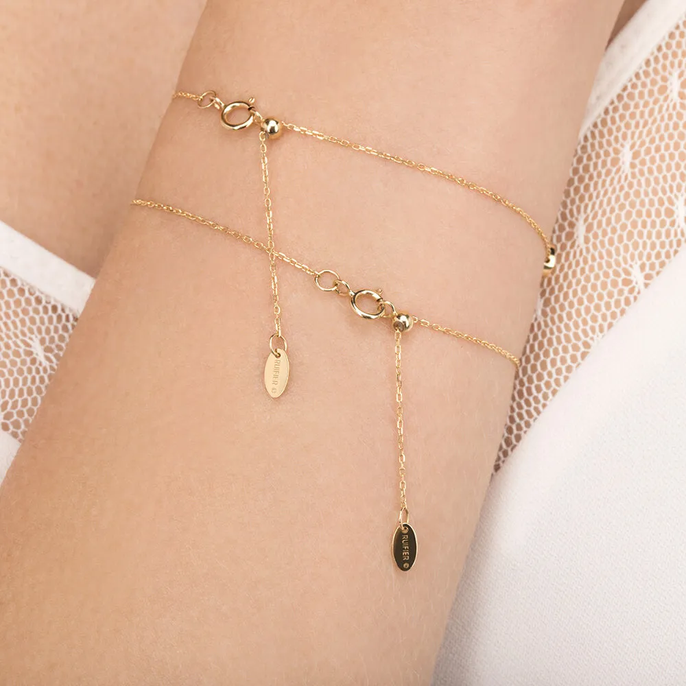 Modern Words Fine Double Heart Bracelet