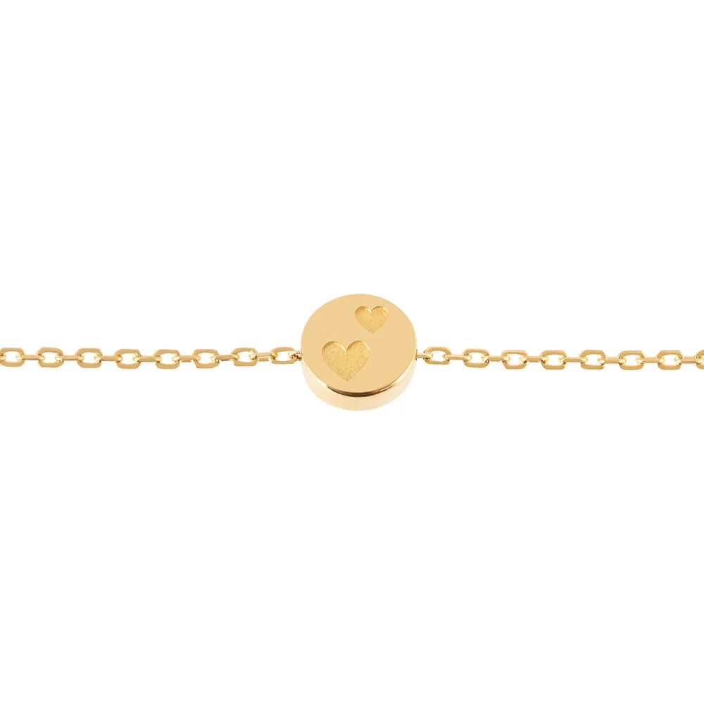 Modern Words Fine Double Heart Bracelet