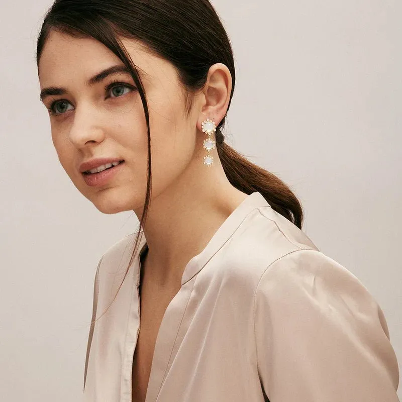 Mogul Moon Quartz Hex Earrings