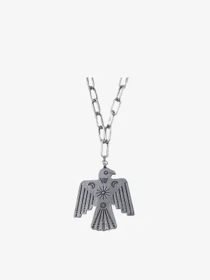 Montana West Silver Thunderbird Pendant Necklace
