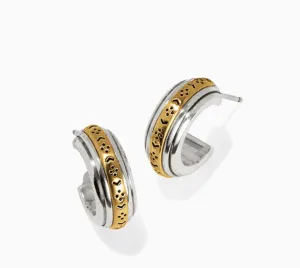 Mosaic Two Tone Mini Hoop Post Earrings
