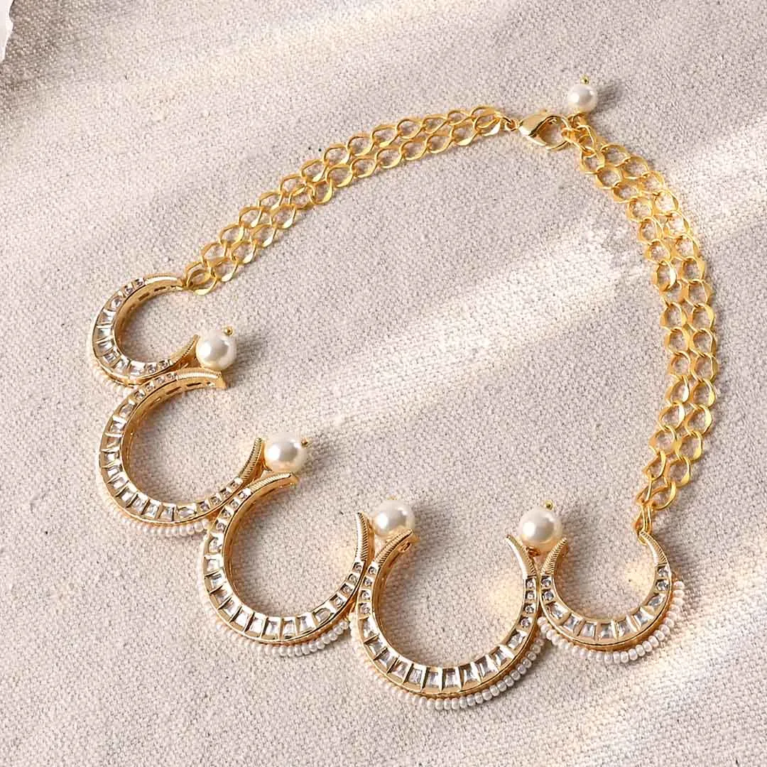 Multi Polki Choker Necklace - JUJBR23N29