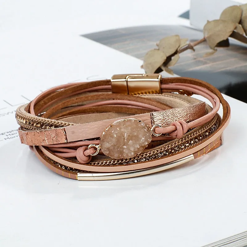 Multilayer Genuine Leather Bracelets for Women