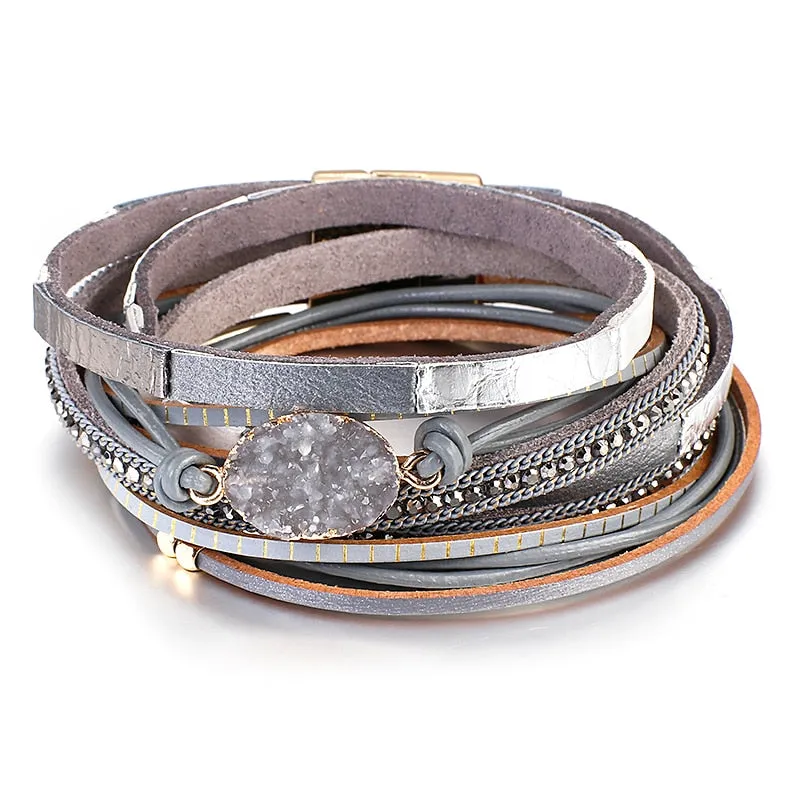 Multilayer Genuine Leather Bracelets for Women