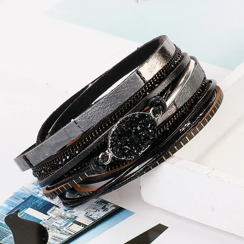 Multilayer Genuine Leather Bracelets for Women