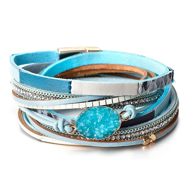 Multilayer Genuine Leather Bracelets for Women