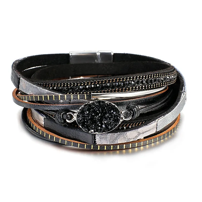 Multilayer Genuine Leather Bracelets for Women