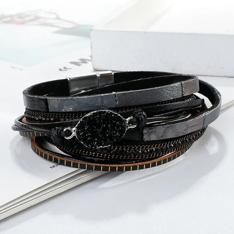 Multilayer Genuine Leather Bracelets for Women