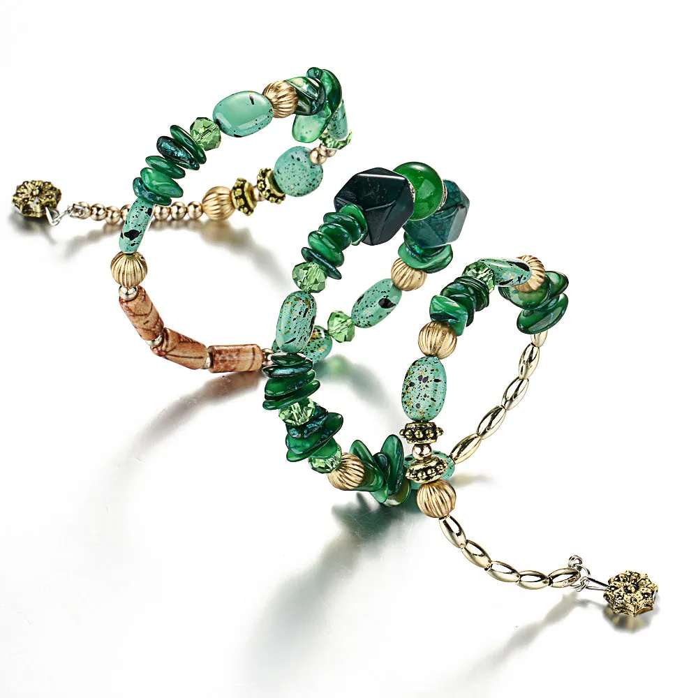 Multilayer Resin And Charm Stones Bracelet - 5 Designs  To Choose From!