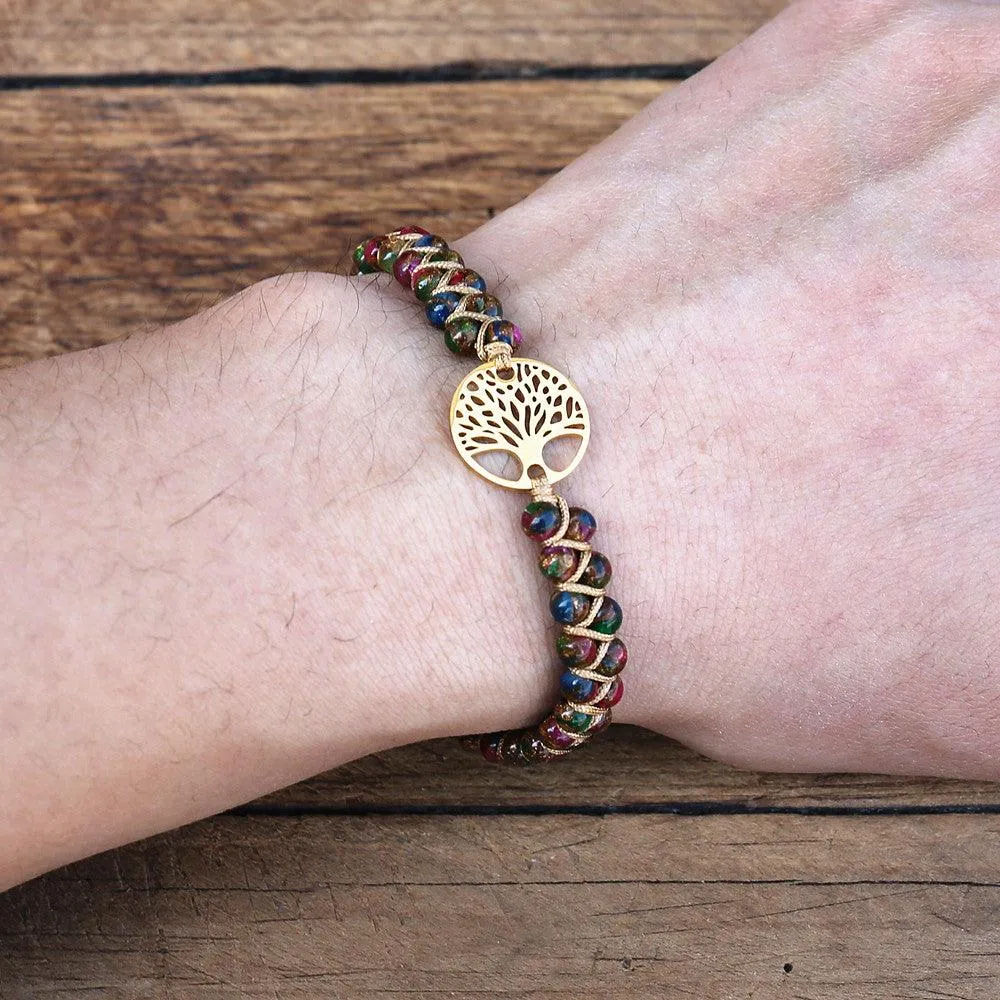 Natural African Stone Beaded Bracelet
