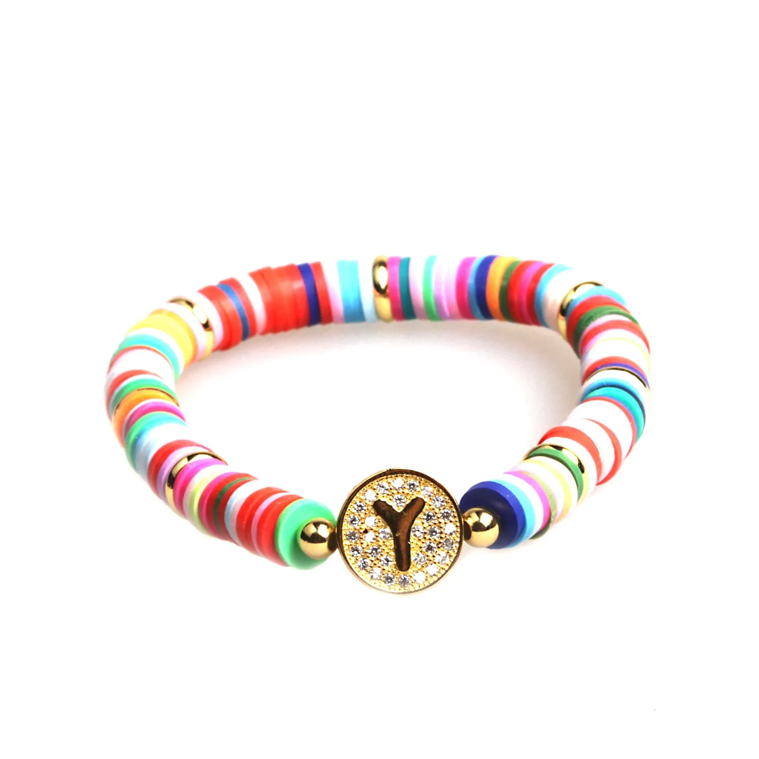 New Boho Letter Rainbow Charm Bracelet Men Women