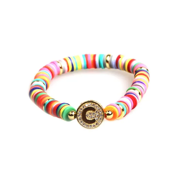 New Boho Letter Rainbow Charm Bracelet Men Women