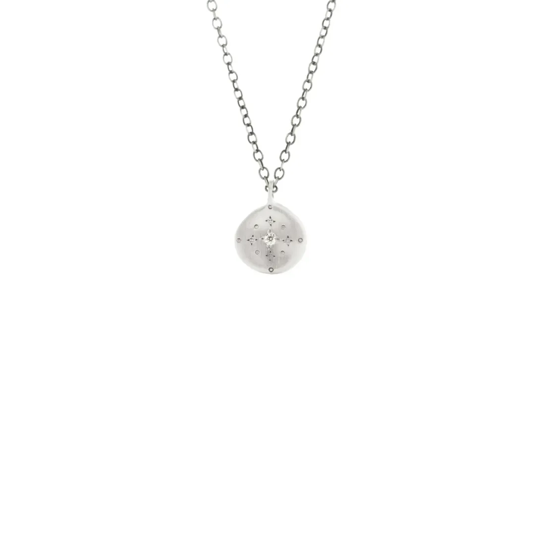 New Moon Charm Diamond Pendant