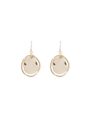 Olive Organic Disc Drop Earrings