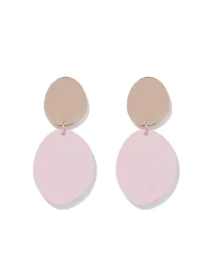 Olympia Coated Organic Disc Drop Earrings