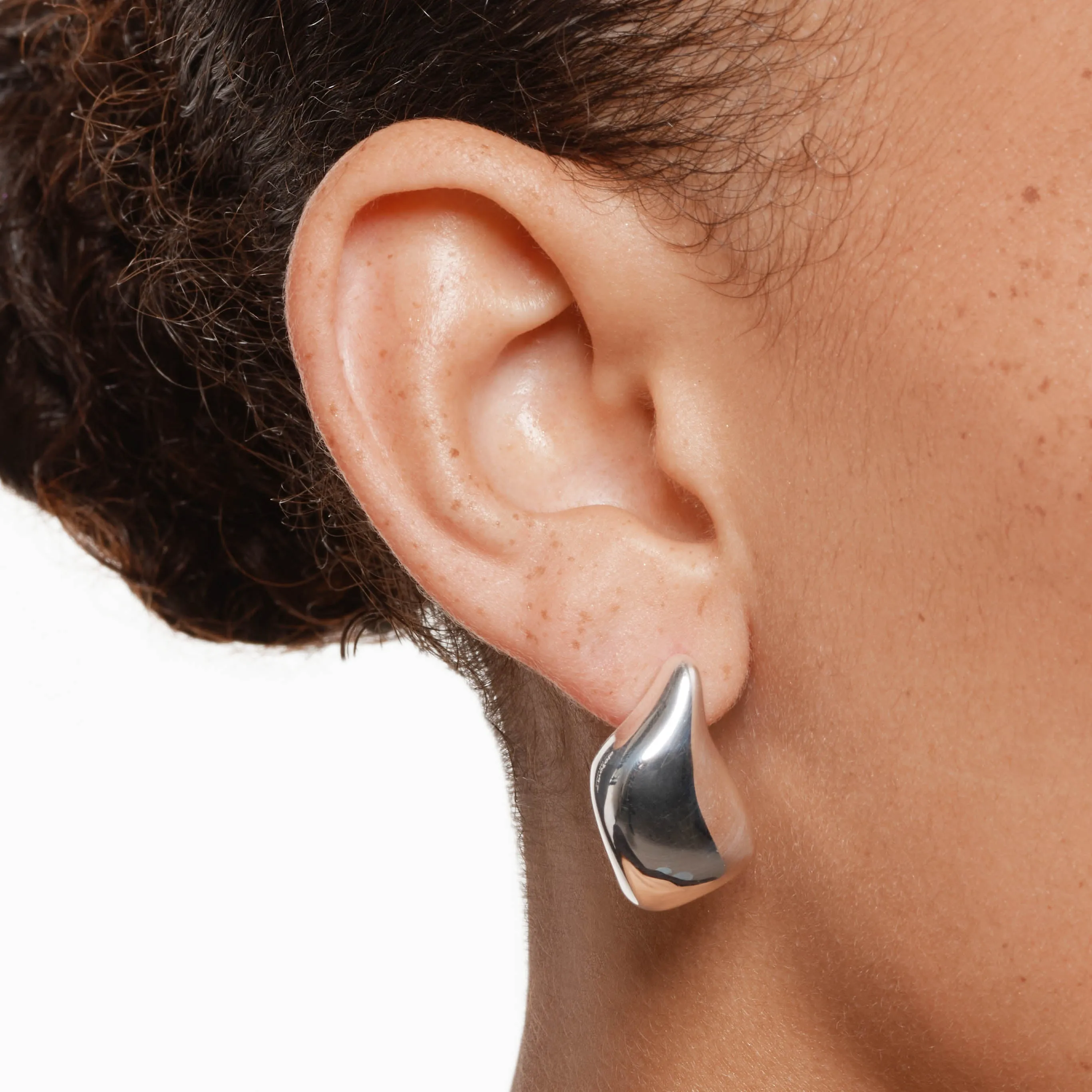 Organic Drop Earrings in Silver